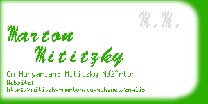 marton mititzky business card